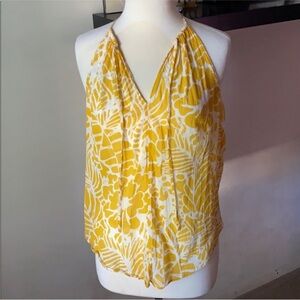 LOFT Yellow Floral Halter Top